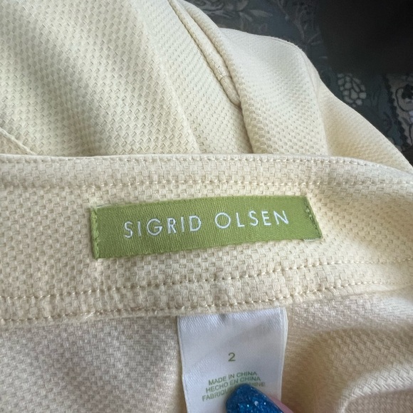 🔥🔥Sigrid Olsen Women Yellow Long Sleeve Cotton Jacket Size 2 Snaps Up - Picture 3 of 3